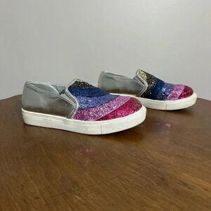 Mia kids girls Zadie silver glitter rainbow slip Ons size‎ 1